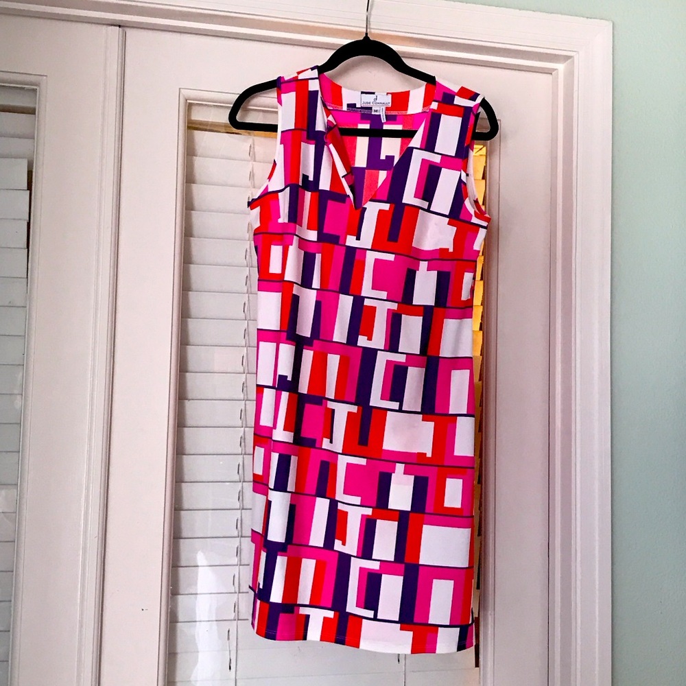 Jude Connally Pink and Purple Geometric Mini Dress